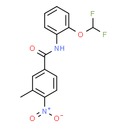 ChemSpider 2D Image | N-[2-(Difluoromethoxy)phenyl]-3-methyl-4-nitrobenzamide | C15H12F2N2O4