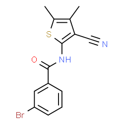 ChemSpider 2D Image | 3-Bromo-N-(3-cyano-4,5-dimethyl-2-thienyl)benzamide | C14H11BrN2OS