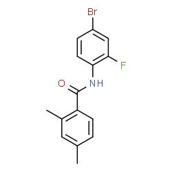 ChemSpider 2D Image | N-(4-Bromo-2-fluorophenyl)-2,4-dimethylbenzamide | C15H13BrFNO