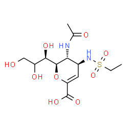 ChemSpider 2D Image | (6R)-5-Acetamido-2,6-anhydro-3,4,5-trideoxy-4-[(ethylsulfonyl)amino]-6-[(1R)-1,2,3-trihydroxypropyl]-L-threo-hex-2-enonic acid | C13H22N2O9S