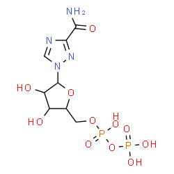 ChemSpider 2D Image | 1-{5-O-[Hydroxy(phosphonooxy)phosphoryl]pentofuranosyl}-1H-1,2,4-triazole-3-carboxamide | C8H14N4O11P2