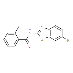 ChemSpider 2D Image | N-(6-Fluoro-1,3-benzothiazol-2-yl)-2-methylbenzamide | C15H11FN2OS