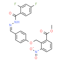 ChemSpider 2D Image | Methyl 2-[(4-{(Z)-[(2,4-difluorobenzoyl)hydrazono]methyl}phenoxy)methyl]-3-nitrobenzoate | C23H17F2N3O6