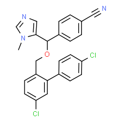 ChemSpider 2D Image | 4-{[(4',5-Dichloro-2-biphenylyl)methoxy](1-methyl-1H-imidazol-5-yl)methyl}benzonitrile | C25H19Cl2N3O