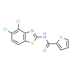ChemSpider 2D Image | N-(4,5-Dichloro-1,3-benzothiazol-2-yl)-2-thiophenecarboxamide | C12H6Cl2N2OS2
