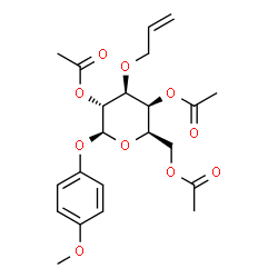 ChemSpider 2D Image | 4-Methoxyphenyl 2,4,6-tri-O-acetyl-3-O-allyl-beta-D-galactopyranoside | C22H28O10