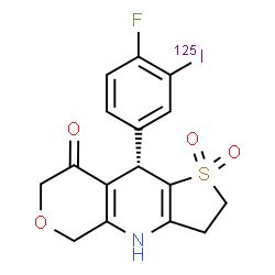 ChemSpider 2D Image | (9S)-9-[4-Fluoro-3-(~125~I)iodophenyl]-2,3,5,9-tetrahydro-4H-pyrano[3,4-b]thieno[2,3-e]pyridin-8(7H)-one 1,1-dioxide | C16H13F125INO4S