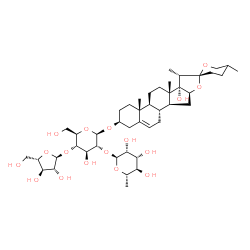 ChemSpider 2D Image | (3beta)-17-Hydroxyspirost-5-en-3-yl alpha-L-arabinofuranosyl-(1->4)-[6-deoxy-alpha-L-mannopyranosyl-(1->2)]-beta-D-glucopyranoside | C44H70O17