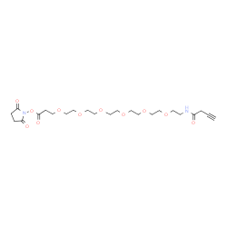 ChemSpider 2D Image | N-{21-[(2,5-Dioxo-1-pyrrolidinyl)oxy]-21-oxo-3,6,9,12,15,18-hexaoxahenicos-1-yl}-3-butynamide | C23H36N2O11