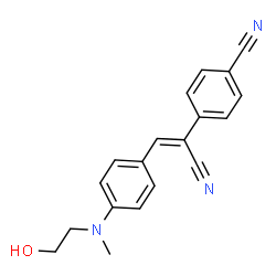 ChemSpider 2D Image | 4-[(Z)-1-Cyano-2-{4-[(2-hydroxyethyl)(methyl)amino]phenyl}vinyl]benzonitrile | C19H17N3O