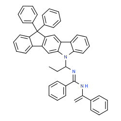 ChemSpider 2D Image | N'-[1-(11,11-Diphenylindeno[1,2-b]carbazol-5(11H)-yl)propyl]-N-(1-phenylvinyl)benzenecarboximidamide | C49H39N3