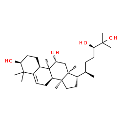 ChemSpider 2D Image | (1S,4R,8beta,9alpha,11alpha,13alpha,17alpha,24R)-9,10,14-Trimethyl-4,9-cyclo-9,10-secocholest-5-ene-1,11,24,25-tetrol | C30H52O4