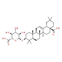 ChemSpider 2D Image | (3beta)-28-Hydroxy-28-oxoolean-12-en-3-yl alpha-D-glucopyranosiduronic acid | C36H56O9