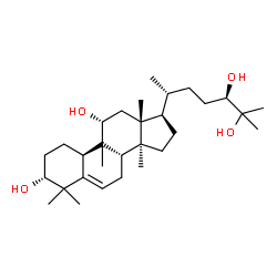ChemSpider 2D Image | (1R,4R,11alpha,24R)-9,10,14-Trimethyl-4,9-cyclo-9,10-secocholest-5-ene-1,11,24,25-tetrol | C30H52O4