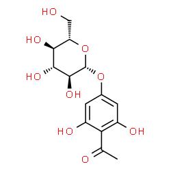 ChemSpider 2D Image | 4-Acetyl-3,5-dihydroxyphenyl beta-L-glucopyranoside | C14H18O9