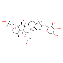 ChemSpider 2D Image | (1R,2S,3R,4S,7S,9R,12S,14S,16S,17S,18S,19S,21S,22R)-9-(alpha-D-Arabinopyranosyloxy)-2-hydroxy-22-(2-hydroxy-2-propanyl)-3,8,8,17,19-pentamethyl-23,24-dioxaheptacyclo[19.2.1.0~1,18~.0~3,17~.0~4,14~.0~7
,12~.0~12,14~]tetracos-16-yl acetate | C37H58O11