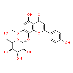 ChemSpider 2D Image | 5-Hydroxy-2-(4-hydroxyphenyl)-7-methoxy-4-oxo-4H-chromen-8-yl beta-L-glucopyranoside | C22H22O11