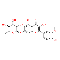 ChemSpider 2D Image | 3,5-Dihydroxy-2-(4-hydroxy-3-methoxyphenyl)-4-oxo-4H-chromen-7-yl 6-deoxy-alpha-D-mannopyranoside | C22H22O11