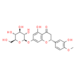 ChemSpider 2D Image | (2R)-5-Hydroxy-2-(3-hydroxy-4-methoxyphenyl)-4-oxo-3,4-dihydro-2H-chromen-7-yl beta-L-glucopyranoside | C22H24O11