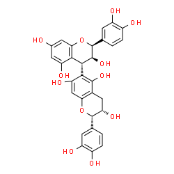 ChemSpider 2D Image | (2S,2'S,3S,3'S,4R)-2,2'-Bis(3,4-dihydroxyphenyl)-3,3',4,4'-tetrahydro-2H,2'H-4,6'-bichromene-3,3',5,5',7,7'-hexol | C30H26O12
