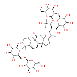 ChemSpider 2D Image | (1R,4S,8beta,9alpha,13alpha,14beta,17alpha,20S,24S)-1-{[6-O-(beta-L-Glucopyranosyl)-beta-L-glucopyranosyl]oxy}-25-hydroxy-9,10,14-trimethyl-11-oxo-4,9-cyclo-9,10-secocholest-5-en-24-yl 2-O-beta-D-gluc
opyranosyl-beta-L-glucopyranoside | C54H90O24