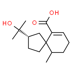 ChemSpider 2D Image | (2S)-2-(2-Hydroxy-2-propanyl)-10-methylspiro[4.5]dec-6-ene-6-carboxylic acid | C15H24O3