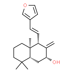 ChemSpider 2D Image | (2R,4S,4aR,8aR)-4-[(E)-2-(3-Furyl)vinyl]-4a,8,8-trimethyl-3-methylenedecahydro-2-naphthalenol | C20H28O2