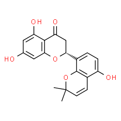 ChemSpider 2D Image | (2R)-5,5',7-Trihydroxy-2',2'-dimethyl-2,3-dihydro-2'H,4H-2,8'-bichromen-4-one | C20H18O6