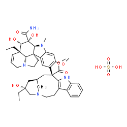 ChemSpider 2D Image | Methyl (13R,15R,17R)-13-[(3alpha,4alpha)-3-carbamoyl-3,4-dihydroxy-16-methoxy-1-methyl-6,7-didehydroaspidospermidin-15-yl]-17-ethyl-17-hydroxy-1,11-diazatetracyclo[13.3.1.0~4,12~.0~5,10~]nonadeca-4(12
),5,7,9-tetraene-13-carboxylate sulfate (1:1) | C43H57N5O11S