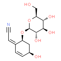 ChemSpider 2D Image | (2Z)-[(4R,6S)-6-(beta-L-Glucopyranosyloxy)-4-hydroxy-2-cyclohexen-1-ylidene]acetonitrile | C14H19NO7