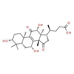 ChemSpider 2D Image | (3alpha,5beta,7alpha,10alpha,12alpha,13alpha,14beta,17alpha,20S)-3,7,12-Trihydroxy-4,4,14-trimethyl-11,15-dioxochol-8-en-24-oic acid | C27H40O7