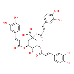 ChemSpider 2D Image | (3S,5S)-1,3,5-Tris{[(2E)-3-(3,4-dihydroxyphenyl)-2-propenoyl]oxy}-4-hydroxycyclohexanecarboxylic acid | C34H30O15