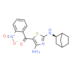 ChemSpider 2D Image | {4-Amino-2-[(2R)-bicyclo[2.2.1]hept-2-ylamino]-1,3-thiazol-5-yl}(2-nitrophenyl)methanone | C17H18N4O3S