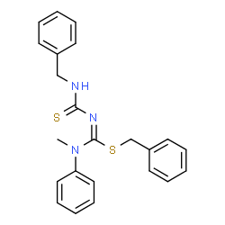 ChemSpider 2D Image | Benzyl N'-(benzylcarbamothioyl)-N-methyl-N-phenylcarbamimidothioate | C23H23N3S2