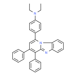 ChemSpider 2D Image | 4-(3,4-Diphenylpyrido[1,2-a]benzimidazol-1-yl)-N,N-diethylaniline | C33H29N3