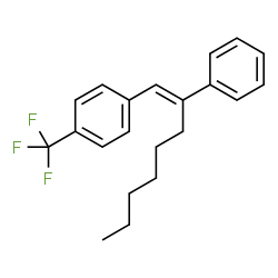 ChemSpider 2D Image | 1-[(1E)-2-Phenyl-1-octen-1-yl]-4-(trifluoromethyl)benzene | C21H23F3