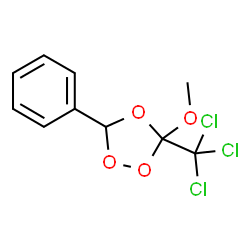 ChemSpider 2D Image | 3-Methoxy-5-phenyl-3-(trichloromethyl)-1,2,4-trioxolane | C10H9Cl3O4