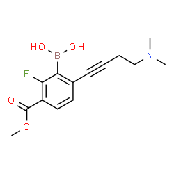 ChemSpider 2D Image | {6-[4-(Dimethylamino)-1-butyn-1-yl]-2-fluoro-3-(methoxycarbonyl)phenyl}boronic acid | C14H17BFNO4