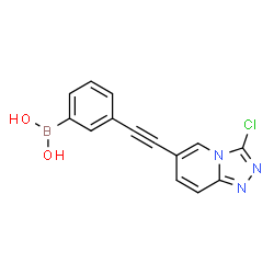 ChemSpider 2D Image | {3-[(3-Chloro[1,2,4]triazolo[4,3-a]pyridin-6-yl)ethynyl]phenyl}boronic acid | C14H9BClN3O2