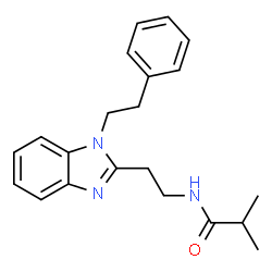ChemSpider 2D Image | 2-Methyl-N-{2-[1-(2-phenylethyl)-1H-benzimidazol-2-yl]ethyl}propanamide | C21H25N3O