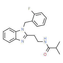 ChemSpider 2D Image | N-{2-[1-(2-Fluorobenzyl)-1H-benzimidazol-2-yl]ethyl}-2-methylpropanamide | C20H22FN3O