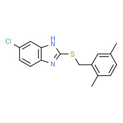 ChemSpider 2D Image | 5-Chloro-2-[(2,5-dimethylbenzyl)sulfanyl]-1H-benzimidazole | C16H15ClN2S