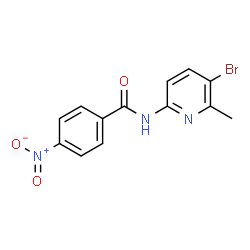ChemSpider 2D Image | N-(5-Bromo-6-methyl-2-pyridinyl)-4-nitrobenzamide | C13H10BrN3O3