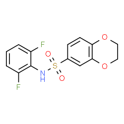 ChemSpider 2D Image | N-(2,6-Difluorophenyl)-2,3-dihydro-1,4-benzodioxine-6-sulfonamide | C14H11F2NO4S