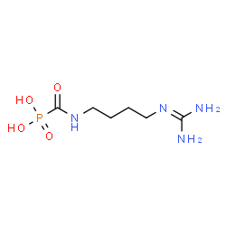 ChemSpider 2D Image | Phosphonic acid, [[[4-[(diaminomethylene)amino]butyl]amino]carbonyl]- | C6H15N4O4P