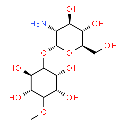 ChemSpider 2D Image | (2R,3R,5S,6R)-2,3,5,6-Tetrahydroxy-4-methoxycyclohexyl 2-amino-2-deoxy-alpha-D-glucopyranoside | C13H25NO10