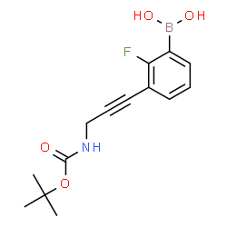 ChemSpider 2D Image | {2-Fluoro-3-[3-({[(2-methyl-2-propanyl)oxy]carbonyl}amino)-1-propyn-1-yl]phenyl}boronic acid | C14H17BFNO4
