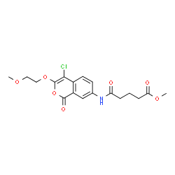 ChemSpider 2D Image | Methyl 5-{[4-chloro-3-(2-methoxyethoxy)-1-oxo-1H-isochromen-7-yl]amino}-5-oxopentanoate | C18H20ClNO7