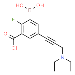 ChemSpider 2D Image | 5-[3-(Diethylamino)-1-propyn-1-yl]-3-(dihydroxyboryl)-2-fluorobenzoic acid | C14H17BFNO4