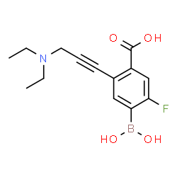ChemSpider 2D Image | 2-[3-(Diethylamino)-1-propyn-1-yl]-4-(dihydroxyboryl)-5-fluorobenzoic acid | C14H17BFNO4